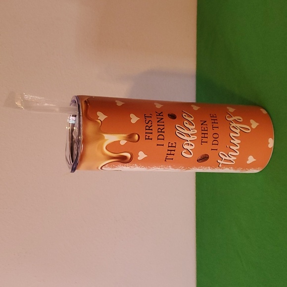 20 Oz. Stainless Steel "First I Drink The Coffee ..." Insulated Tumbler - Picture 1 of 7